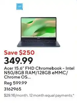 Staples Acer 15.6" FHD Chromebook offer
