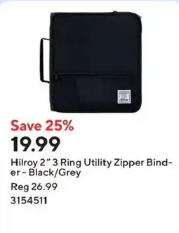 Staples Hilroy 2" 3 Ring Utility Zipper Binder offer