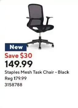 Staples Staples Mesh Task Chair - Black offer
