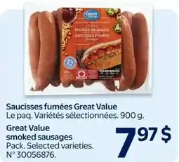 Walmart Great Value smoked sausages offer