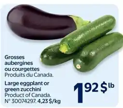 Walmart Large eggplant or green zucchini offer