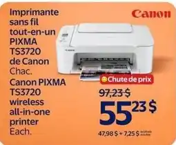 Walmart Canon PIXMA TS3720 wireless all-in-one printer offer