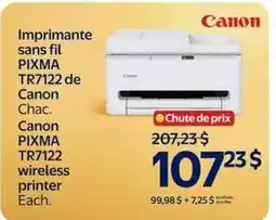 Walmart Canon PIXMA TR7122 wireless printer offer