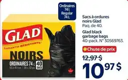 Walmart Glad black garbage bags offer