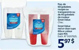 Walmart Great Value party cups offer