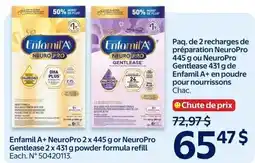 Walmart Enfamil A+ NeuroPro 2 x 431g powder formula refill offer