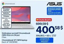 Walmart Asus Chromebook CM14 14" laptop offer