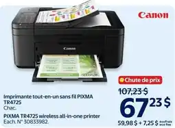 Walmart Canon PIXMA TR4725 wireless all-in-one printer offer