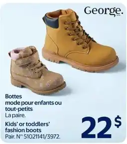 Walmart George kids' or toddlers' fashion boots offer