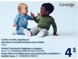 Walmart George infants' bodysuits, leggings or joggers offer