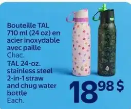 Walmart TAL stainless steel 2-in-1 straw and chug water bottle offer
