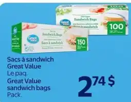 Walmart Great Value sandwich bags offer