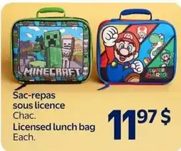 Walmart Licensed lunch bag offer