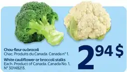 Walmart White cauliflower or broccoli stalks offer