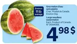 Walmart Large seedless watermelon offer