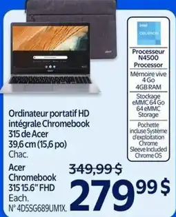 Walmart Acer Chromebook 315 15.6" FHD offer