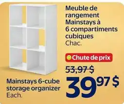 Walmart Mainstays 6-cube storage organizer offer