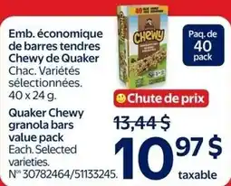 Walmart Quaker Chewy granola bars offer