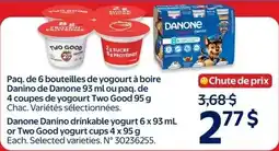 Walmart Danone Danino drinkable yogurt or Two Good yogurt cups offer