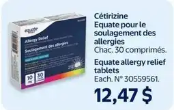 Walmart Equate allergy relief tablets offer