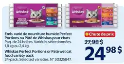 Walmart Whiskas Perfect Portions or Pâté wet cat food variety pack offer