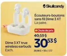 Walmart Skullcandy Dime 3 XT true wireless earbuds offer