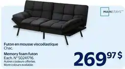 Walmart Mainstays memory foam futon offer