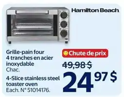 Walmart Hamilton Beach 4-slice stainless steel toaster oven offer
