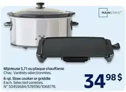 Walmart Mainstays 6-qt. slow cooker or griddle offer