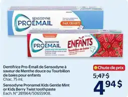 Walmart Sensodyne Pro-Email Kids Gentle Mint or Kids Berry Twist toothpaste offer