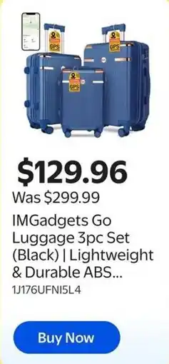 Walmart IMGadgets Go Luggage 3pc Set (Black) offer