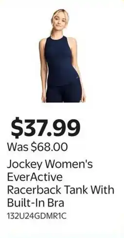 Walmart Jockey Women's EverActive Racerback Tank With Built-In Bra offer
