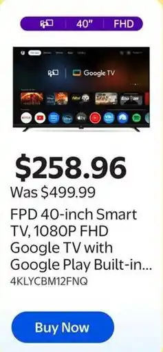 Walmart Google TV 40-inch Smart TV offer