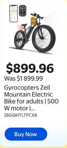 Walmart Gyrocopters Zeil Mountain Electric Bike for adults offer