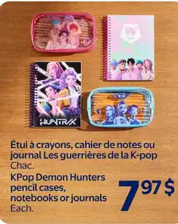 Walmart KPop Demon Hunters pencil cases, notebooks or journals offer