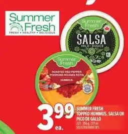 Metro Summer Fresh topped hummus, salsa or pico de gallo offer