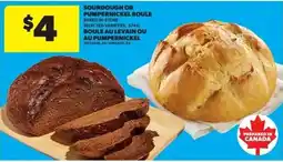 Real Canadian Superstore Sourdough or Pumpernickel Boule offer