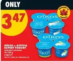 No Frills Oikos or Activia expert yogurt offer