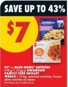 No Frills PC or blue menu entrées offer
