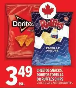 Metro Cheetos snacks, doritos tortilla chips or ruffles chips offer