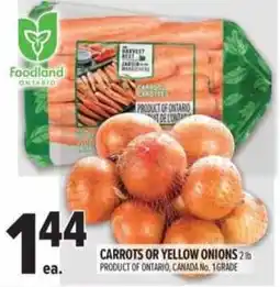 Metro Foodland carrots or yellow onions offer