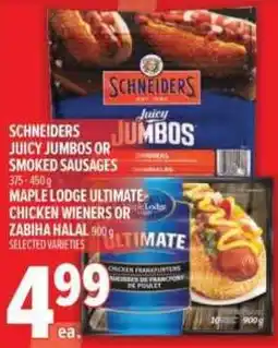 Metro Schneiders juicy jumbos or smoked sausages offer