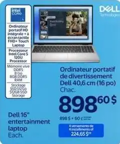 Walmart Dell 16" entertainment laptop offer