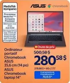 Walmart Asus chromebook laptop 14" offer