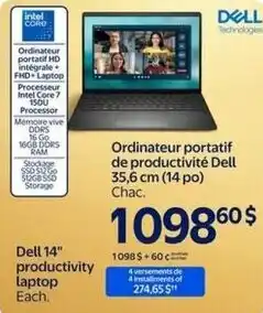 Walmart Dell 14" productivity laptop offer