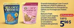 Walmart Nature's Path Love Crunch organic protein chocolate or strawberry cheesecake granola offer