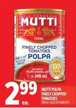 Metro Mutti polpa finely chopped tomatoes offer