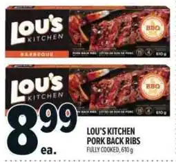Metro Lou's kitchen pork back ribs offer