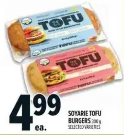 Metro Soyarie tofu burgers offer
