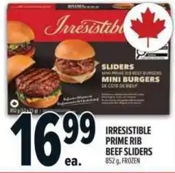 Metro Irresistible prime rib beef sliders offer